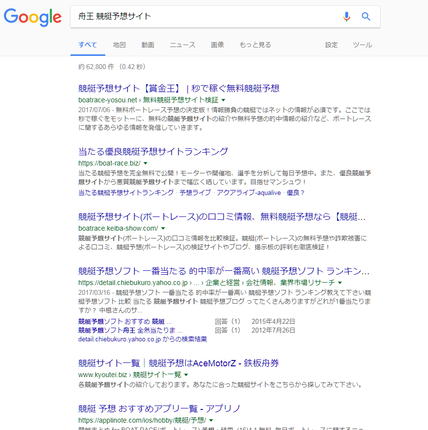 舟王という競艇予想サイトの情報サイトを探す